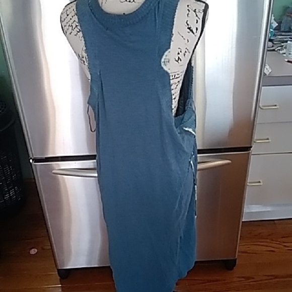 Free People Deep  Sea Tee Blue Sleeveless Top dress sleeveless - Picture 4 of 6